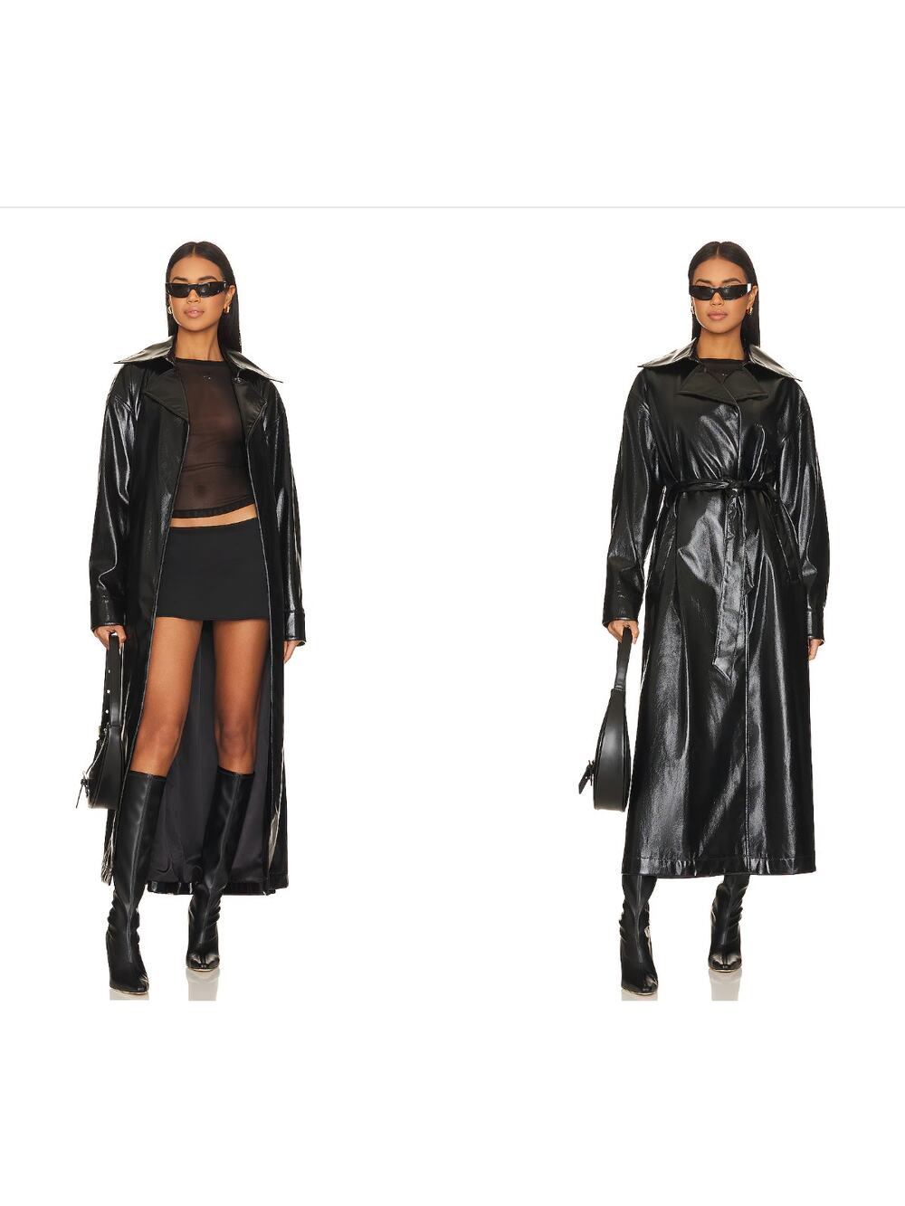 Amanda Uprichard Lansing Coat - Black Patent - XS